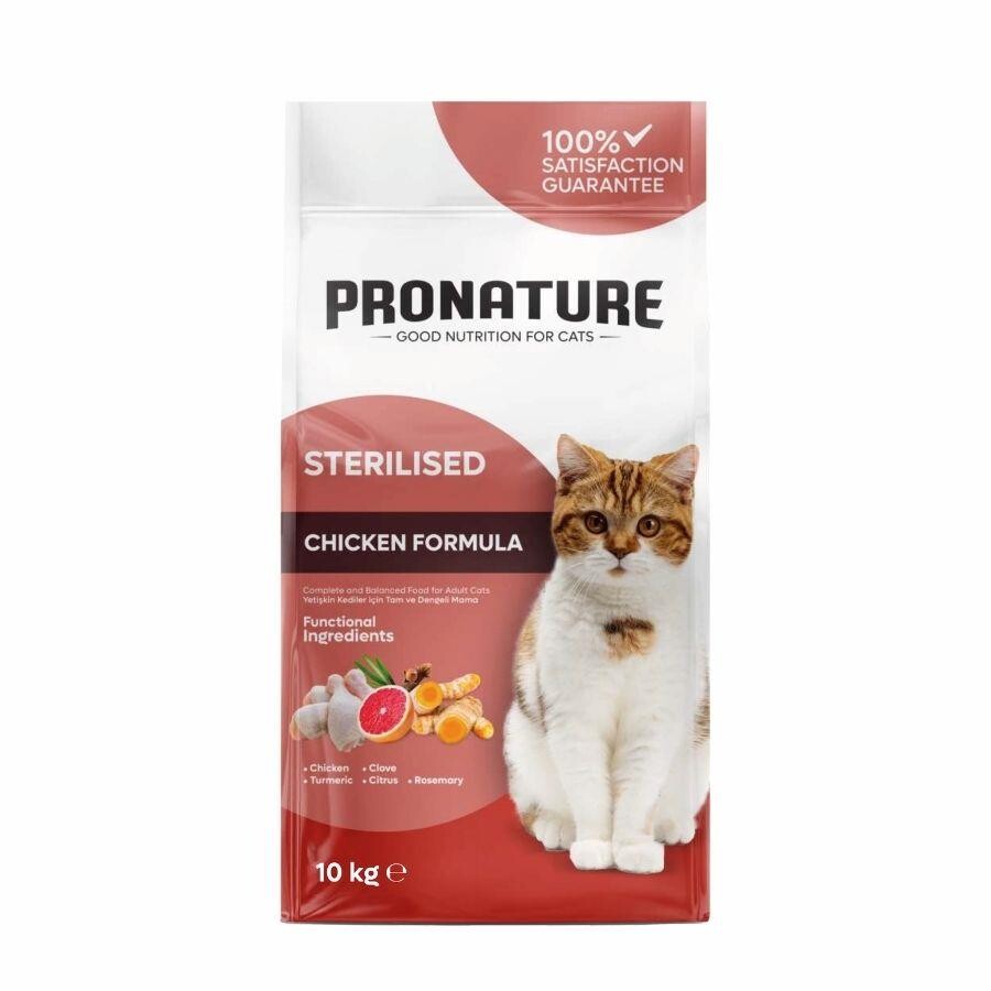 Pronature Kilo Kontrolü İçin Tavuklu Ve Pirinçli Kısırlaştırılmış Yetişkin Kedi Maması 10 KG | SRC: Barcode: 8681612750457
